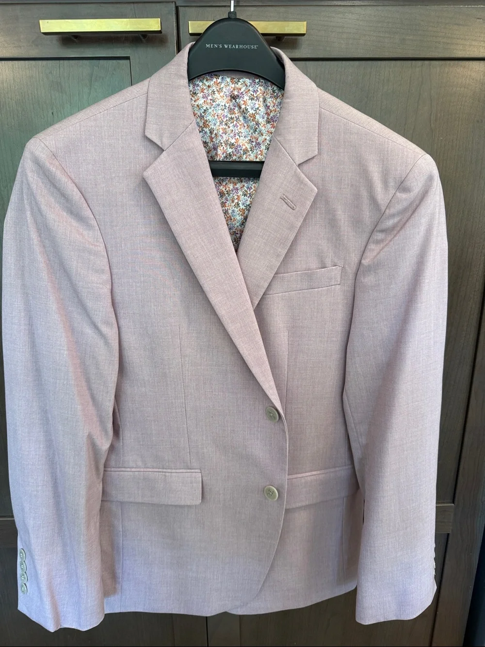 Egara Pale Pink Men's Sport Coat with Floral Lining